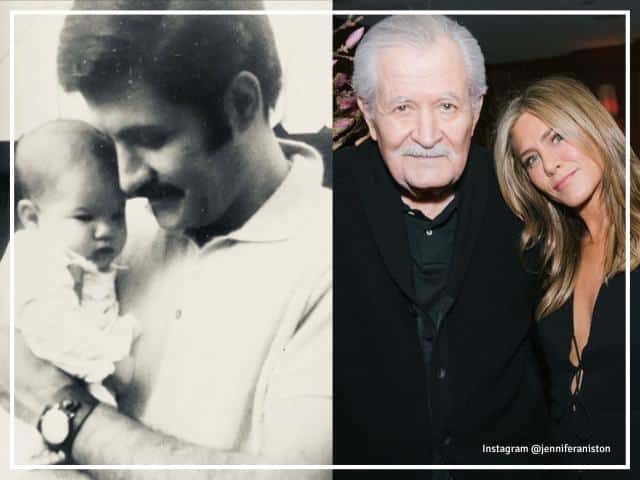 Jennifer Aniston with her late father