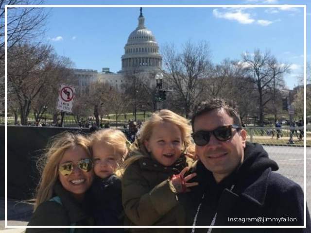 Jimmy Fallon and family in Washington